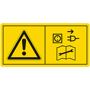 Warning Labels: Before Repair, Maintenance and Cleaning, Turn Engine Off and Unplug