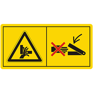 Warning Labels: Never Reach Into Pinching Zone so Long the Parts are Moving