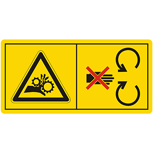 Warning Labels: Do Not Remove or Open Guards While the Engine is Running