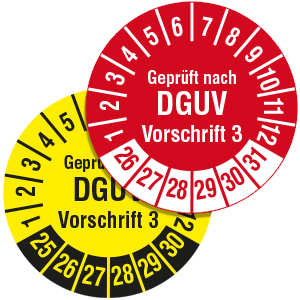 Inspection Date Labels: Geprüft nach DGUV Vorschrift - on Roll Inspection Date Labels: Geprüft nach DGUV Vorschrift - on Roll - View Assortment