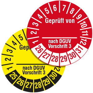 Inspection Date Labels: Geprüft von ... nach DGUV Vorschrift 3 - on Roll Inspection Date Labels: Geprüft von ... nach DGUV Vorschrift 3 - on Roll - View Assortment
