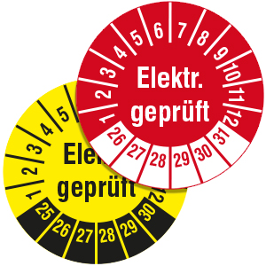 Inspection Date Labels: Elektr. geprüft - on Roll - View Assortment