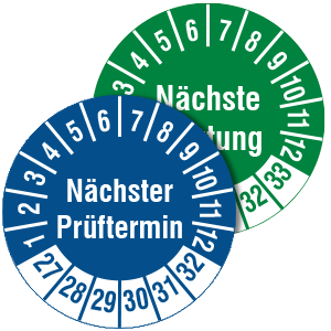 Prüfplaketten - Nächster Prüftermin - Zum Sortiment