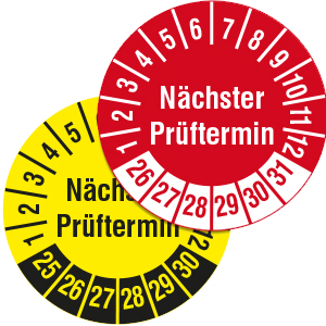 Inspection Date Labels: Nächster Prüftermin - on Roll - View Assortment