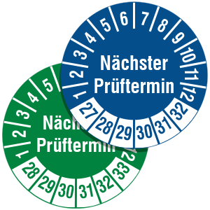 Mehrjahresprüfplakette: Nächster Prüftermin - auf Rolle - Zum Sortiment
