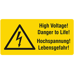 Hochspannung! Lebensgefahr! High Voltage! Danger to Life!