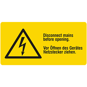 Vor Öffnen des Gerätes Netzstecker ziehen