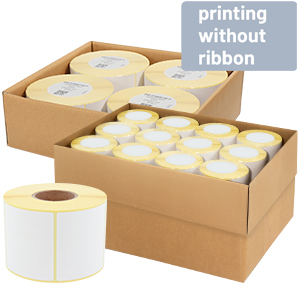 Thermodirekt-Etiketten auf Rolle im Karton - View Assortment
