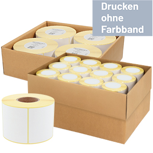Thermodirekt-Etiketten auf Rolle im Karton - Zum Sortiment 