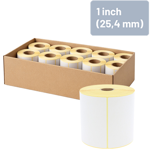1 inch (25.4 mm) roll core for mini desktop printers - View Assortment