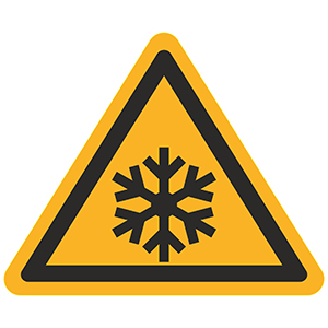 Caution Sign: Risk of Freezing - Low Temperature