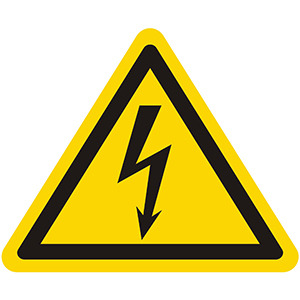 Warnung vor gefährlicher elektrischer Spannung (Blitzpfeil)