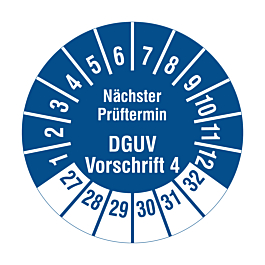 Produktbild von 1000 Labelident Prüfplaketten 2025–2030 – 20mm, Gelb, Selbstklebend, Für DGUV Vorschrift 3