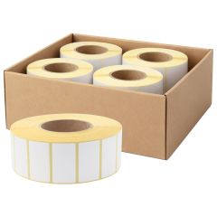 Zebra kompatible Papier Etiketten, 57,15 x 31,75 mm, 4 Rollen im Karton - Zum Produkt