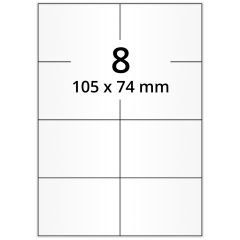 polyester labels, transparent, 105 x 74 mm