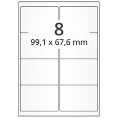 polyethylene foil labels, white, 99.1 x 67.7 mm - View Product