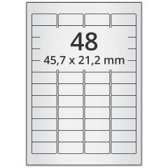 polyester labels, silver, 45.7 x 21.2 mm - View Product