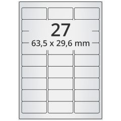 polyester labels, silver, 63.5 x 29.6 mm - View Product