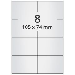 polyester labels, silver, 105 x 74 mm - View Product