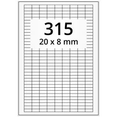 polyester labels, white, 20 x 8 mm - View Product