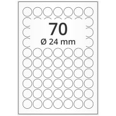 polyester labels, white, Ø 24 mm - View Product