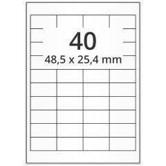polyester labels, white, 48.5 x 25.4 mm - View Product