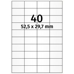 polyester labels, white, 52.5 x 29.7 mm - View Product