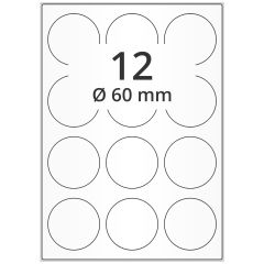 polyester labels, white, Ø 60 mm - View Product