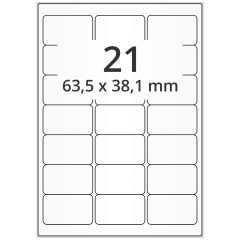 polyester labels, white, 63.5 x 38.1 mm