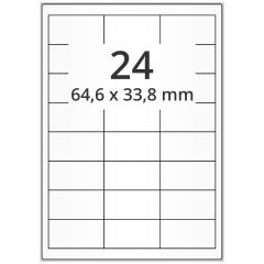 polyester labels, white, 64.6 x 33.8 mm - View Product
