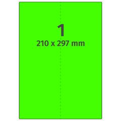 fluorescent paper labels, bright green, 210 x 297 mm - View Product