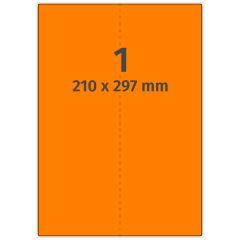 fluorescent paper labels, bright orange, 210 x 297 mm - View Product