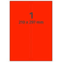 fluorescent paper labels, bright red, 210 x 297 mm - View Product