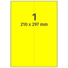 fluorescent paper labels, bright yellow, 210 x 297 mm - View Product
