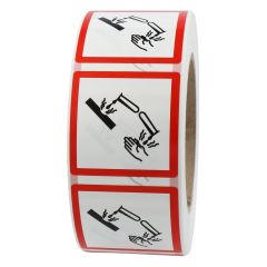GHS labels GHS 05, corrosive substances, 50 x 50 mm - View Product