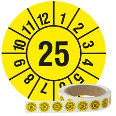 yearly inspection label, 2025, polyethylene foil, Ø 20 mm - View Product