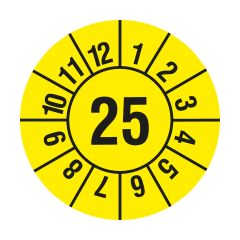yearly inspection label, 2025, polyethylene foil, Ø 20 mm - View Product