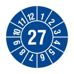 Jahresprüfplakette, 2027, Polyethylen, Ø 20 mm - Zum Produkt