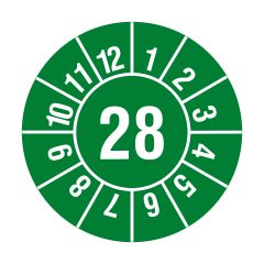 Jahresprüfplakette, 2028, Polyethylen, Ø 20 mm - Zum Produkt