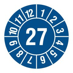 yearly inspection label, 2027, polyethylene foil, Ø 30 mm - View Product