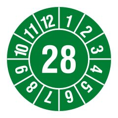 yearly inspection label, 2028, polyethylene foil, Ø 30 mm - View Product