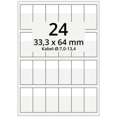 Kabeletiketten, Polyester, 33,3 x 64 mm - Zum Produkt