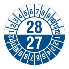 inspection date label, several years, 2027-2028, polyethylene foil, Ø 30 mm - View Product
