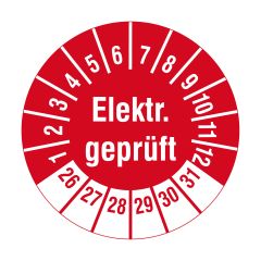 electrical inspection label, 2026-2031, polyethylene foil, Ø 20 mm - View Product