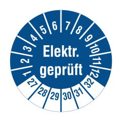 electrical inspection label, 2027-2032, polyethylene foil, Ø 20 mm - View Product