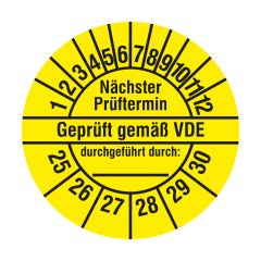 electrical inspection label, 2025-2030, polyethylene foil, Ø 20 mm electrical inspection label, 2025-2030, polyethylene foil, Ø 20 mm - View Product