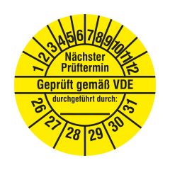 electrical inspection label, 2026-2031, polyethylene foil, Ø 20 mm - View Product