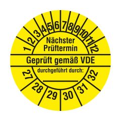 electrical inspection label, 2027-2032, polyethylene foil, Ø 20 mm - View Product