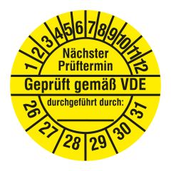 electrical inspection label, 2026-2031, polyethylene foil, Ø 30 mm - View Product