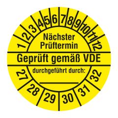 Elektro Prüfplakette, 2027-2032, Polyethylen, Ø 30 mm - Zum Produkt